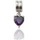 Breloque Charmies Cœur violet en argent