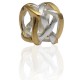 Perle Charmies Cube en argent et fine couche d'or