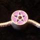 Perle Charmies Pentagramme violet / rose en métal émaillé