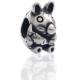 Perle Charmies Lapin en argent antique